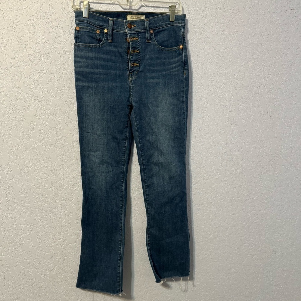 Madewell Cali Demi Boot High Rise Raw Hem Jeans
